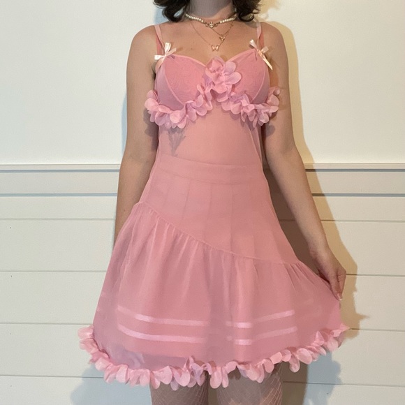 Dresses & Skirts - Fairycore flower petal slip dress